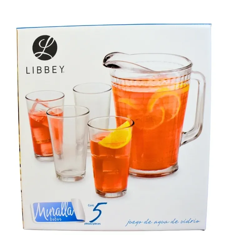 Juego de Agua Libbey Muralla E184 – 5 Piezas de Vidrio