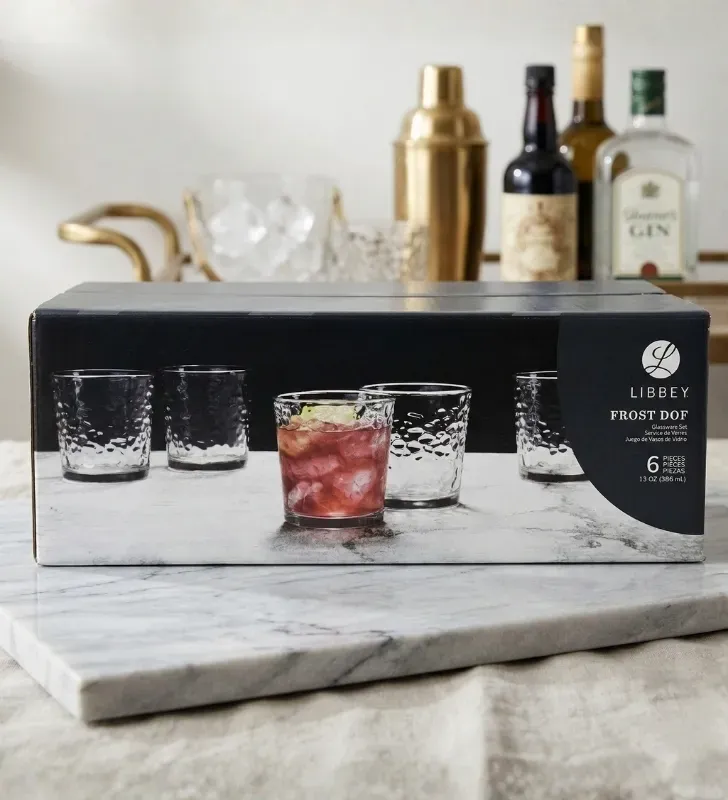 Vasos Libbey DOF Frost 386ml – Set de 6 Piezas – Acabado Esmerilado