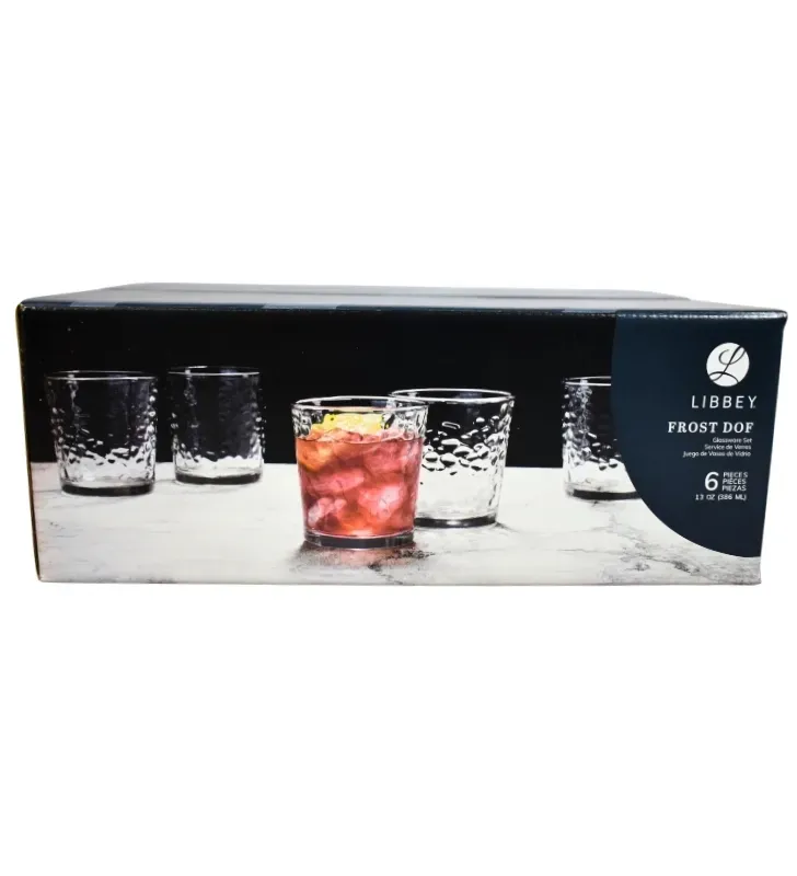 Vasos Libbey DOF Frost 386ml – Set de 6 Piezas – Acabado Esmerilado