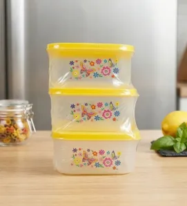 Juego Hermético Cuadrado Plastiapan HER001 – 3 Piezas de 500 ml