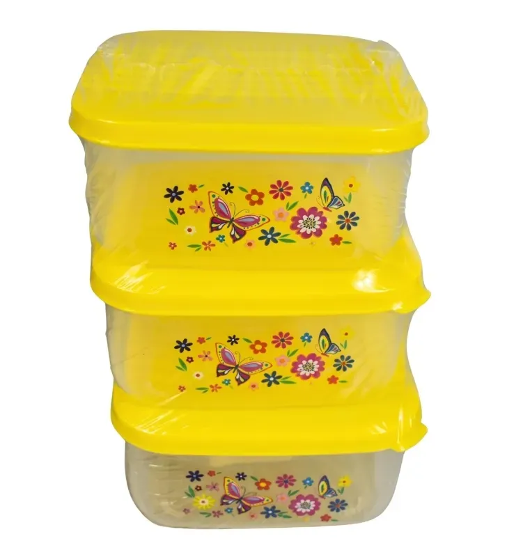 Juego Hermético Cuadrado Plastiapan HER001 – 3 Piezas de 500 ml