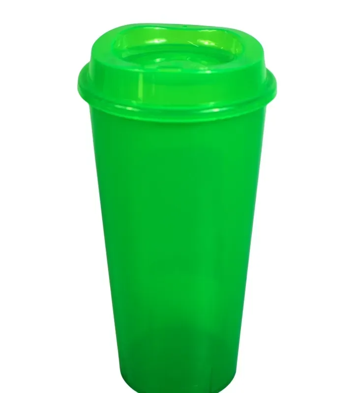 Vaso Fuji Plastiapan 22 oz – Con Tapa – Rosa y Verde