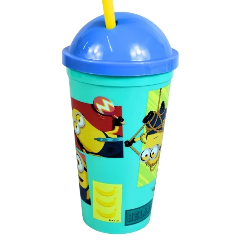Vaso con Popote Minions – Andromeda 99397 – Plástico Resistente
