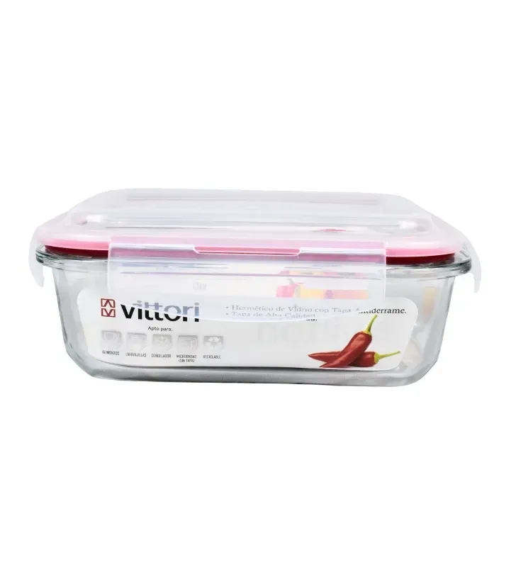 Hermético de Vidrio Vittori 640 ml – Tapa Antiderrames