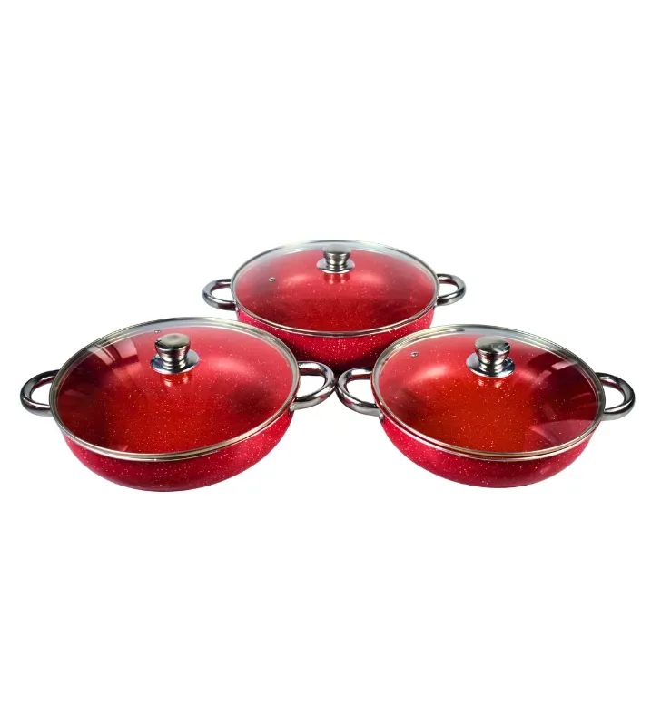 Set de Arroceras Cuisine Spot 6 Pzas – Rojo Intenso – 26/28/30 cm