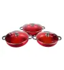 Set de Arroceras Cuisine Spot 6 Pzas – Rojo Intenso – 26/28/30 cm