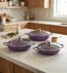 Set de Arroceras Cuisine Spot 6 Pzas – Púrpura – 2.5 mm Aluminio
