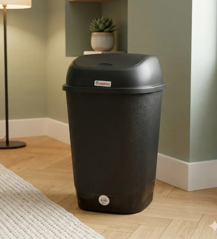 Bote de Basura Balancín Torosqui Mediano – Negro – Resistente