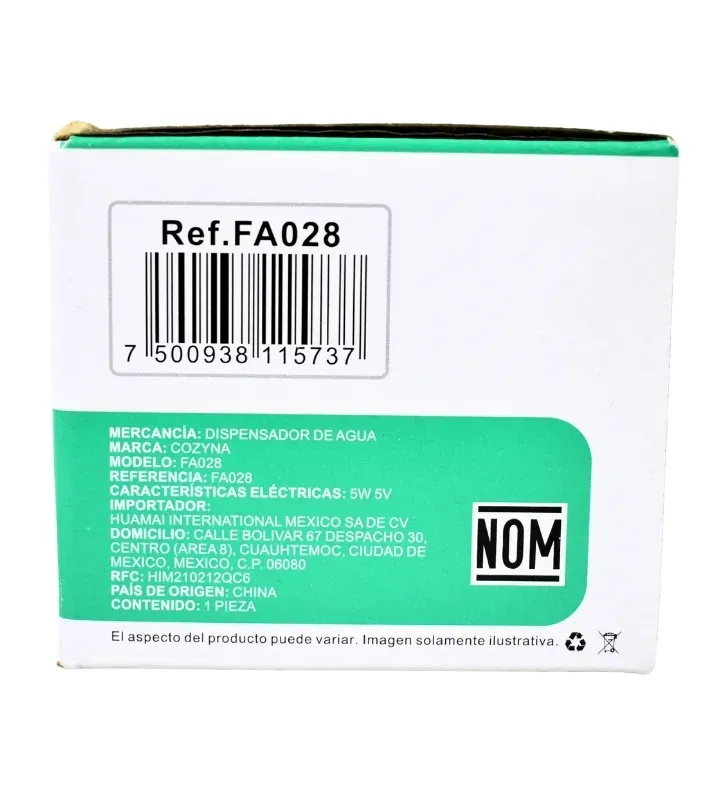 Dispensador de Agua Cozyna FA028 – Recargable y Universal