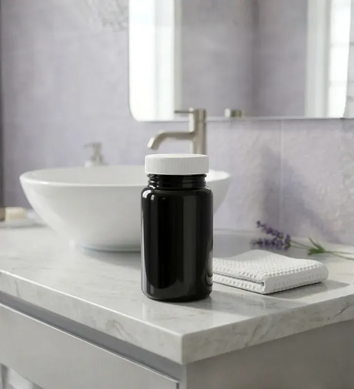 Tarro Plastika 100g PET Ámbar – Rosca R-38 – Protección Solar