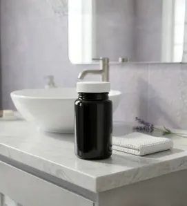 Tarro Plastika 100g PET Ámbar – Rosca R-38 – Protección Solar