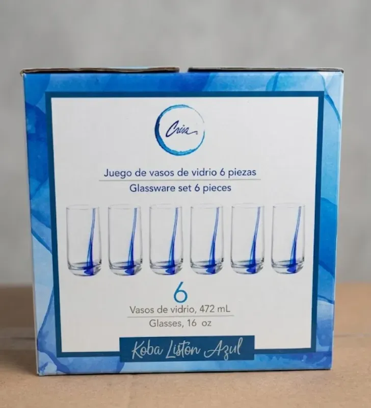 6098 JGO DE VASOS COOLER LISTON AZUL-CRISA