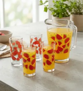 Juego de Agua Sandibell 5 Pzs – Jarra 1.7L y Vasos de Sandía