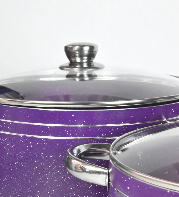 Juego de 3 Ollas Arroceras Cuisine Spot Moradas – Antiadherente Mármol