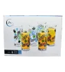 Juego de 6 Vasos Crisa Tropical – 295ml – Diseño de Hojas
