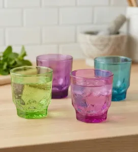 Juego de 4 Vasos Libbey Prisma Colors – Diseño Geométrico