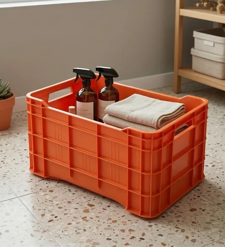 Caja Europlast Walterino Cerrada Naranja – 30kg Resistente