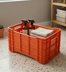 Caja Europlast Walterino Cerrada Naranja – 30kg Resistente