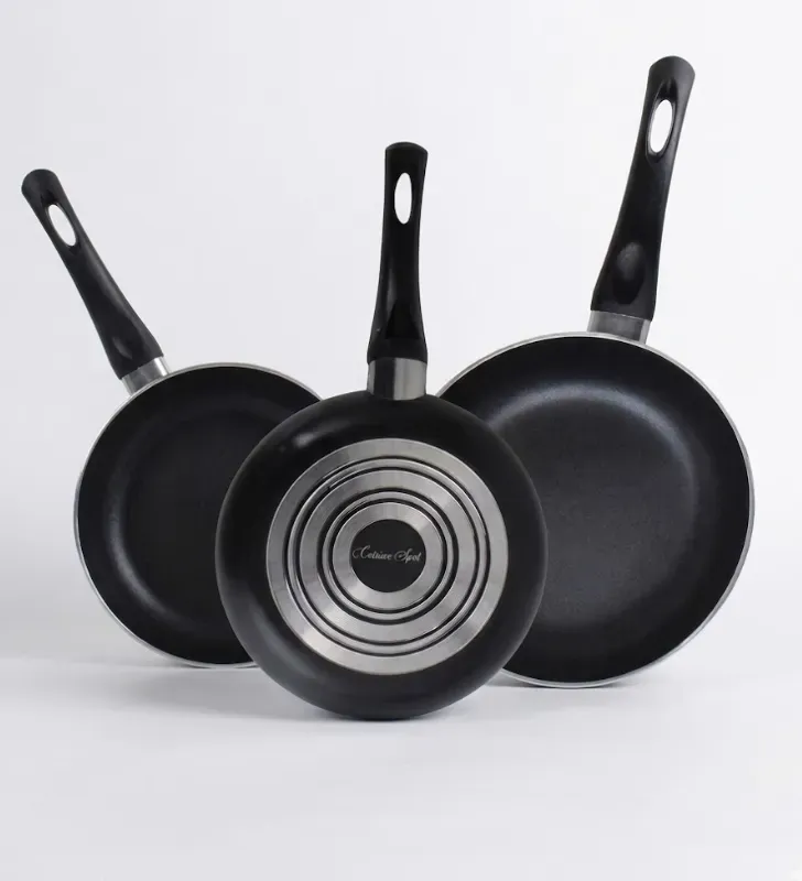 Juego de 3 Sartenes Cuisine Spot Negros 3mm – Antiadherente Profesional