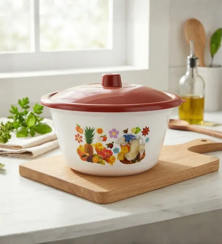 Ensaladera con Tapa Nochebuena – Polipropileno Decorado