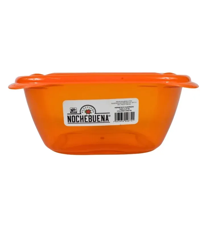 Hermético Cuadrado Noche Buena No. 2 – Tapa con Clip Seguro