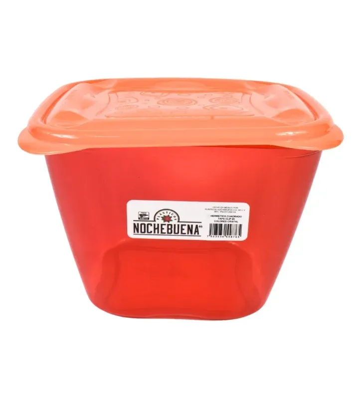 Hermético Cuadrado Nochebuena No. 3 – Gran Capacidad con Clip