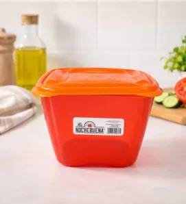 Hermético Cuadrado Nochebuena No. 3 – Gran Capacidad con Clip