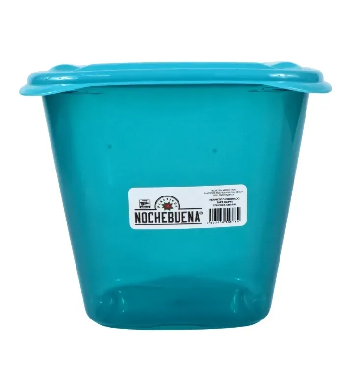 Hermético Cuadrado Nochebuena No. 4 – Capacidad Superior con Clip