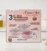 Juego de 3 Ollas Arroceras Cuisine Spot Rosas – Antiadherente Mármol