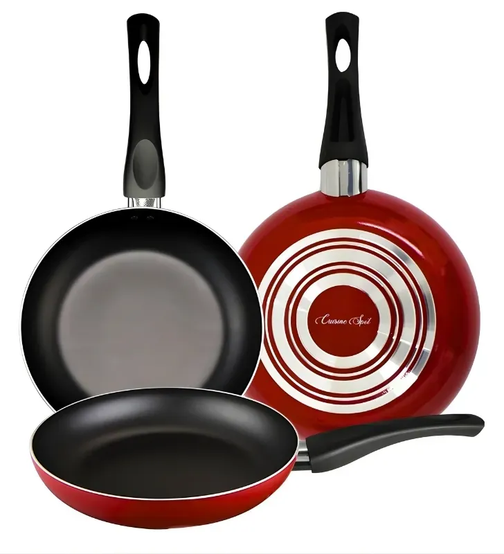 Juego de Sartenes 20, 24 y 30 cm Rojo – 3 mm aluminio antiadherente