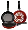 Juego de Sartenes 20, 24 y 30 cm Rojo – 3 mm aluminio antiadherente