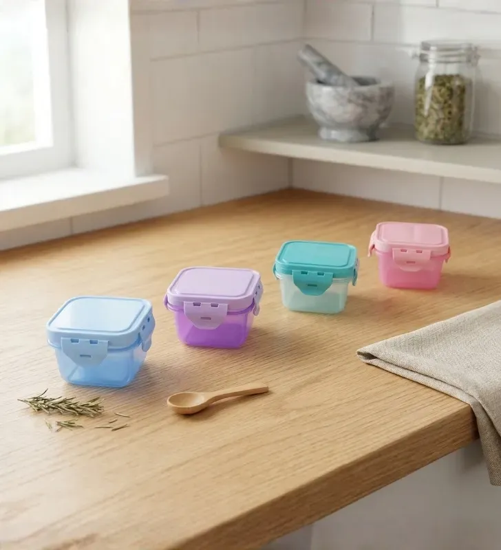 Set 4 Mini Herméticos Yuliana 60ml – Tapa con broches