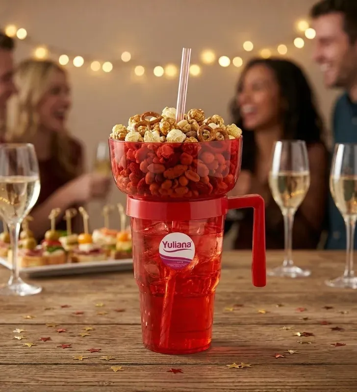 Vaso Botanero Yuliana MX-454 con Popote – 1 Litro