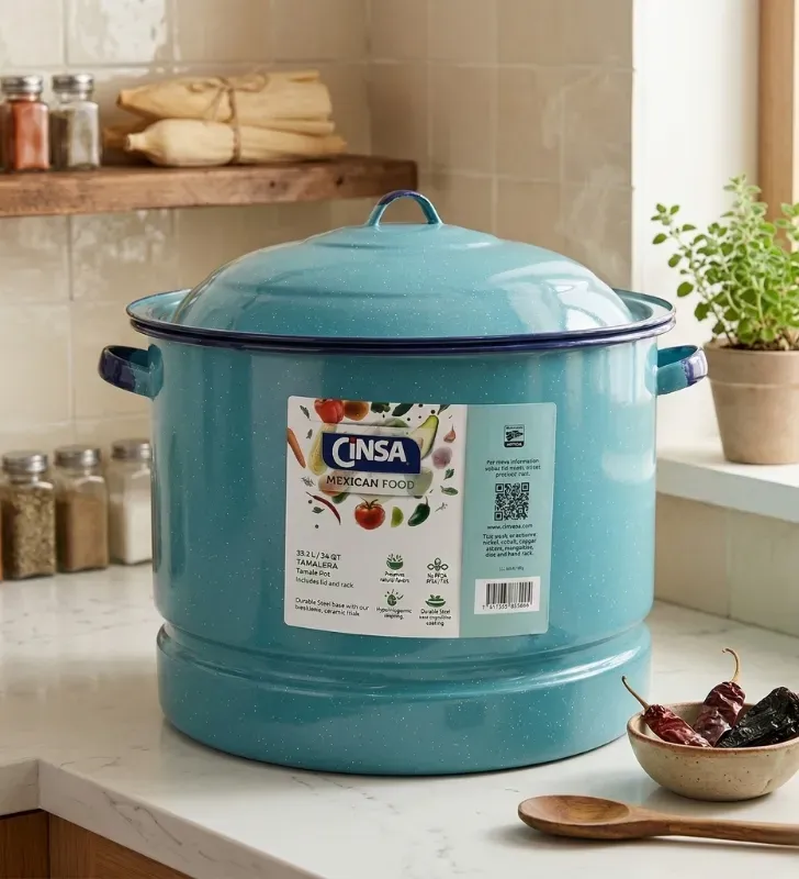 Vaporera Cinsa de Peltre 33.2L Azul Turquesa – 34 QT