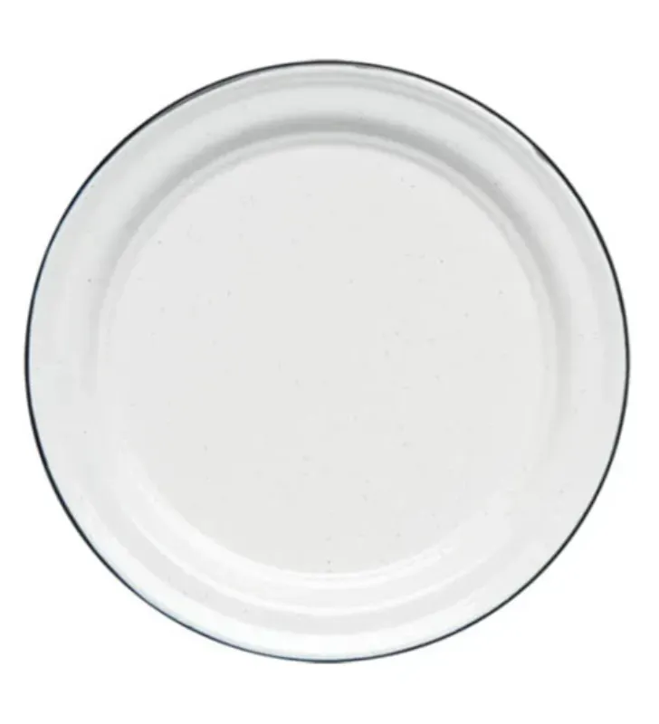 Plato Plano Cinsa de Peltre 26 cm – Blanco Jaspeado