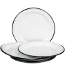 Plato Plano Cinsa de Peltre 26 cm – Blanco Jaspeado
