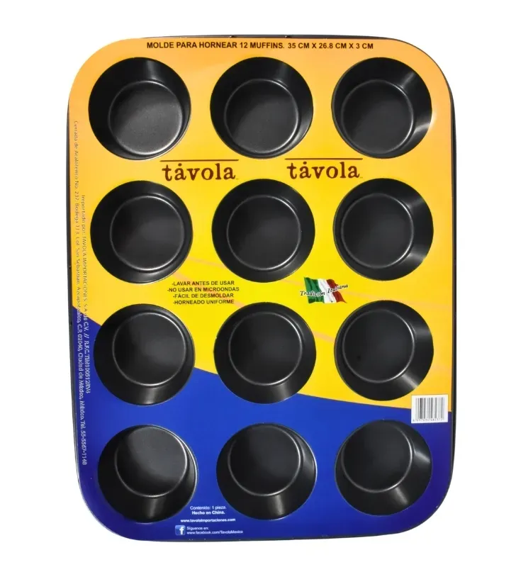 Molde para 12 Muffins Tavola de Aluminio 35x26.8cm – 77160