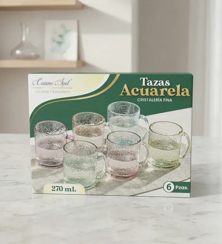 Set de 6 Tazas de Cristal Cuisine Spot 270 ml – CWBB/L6