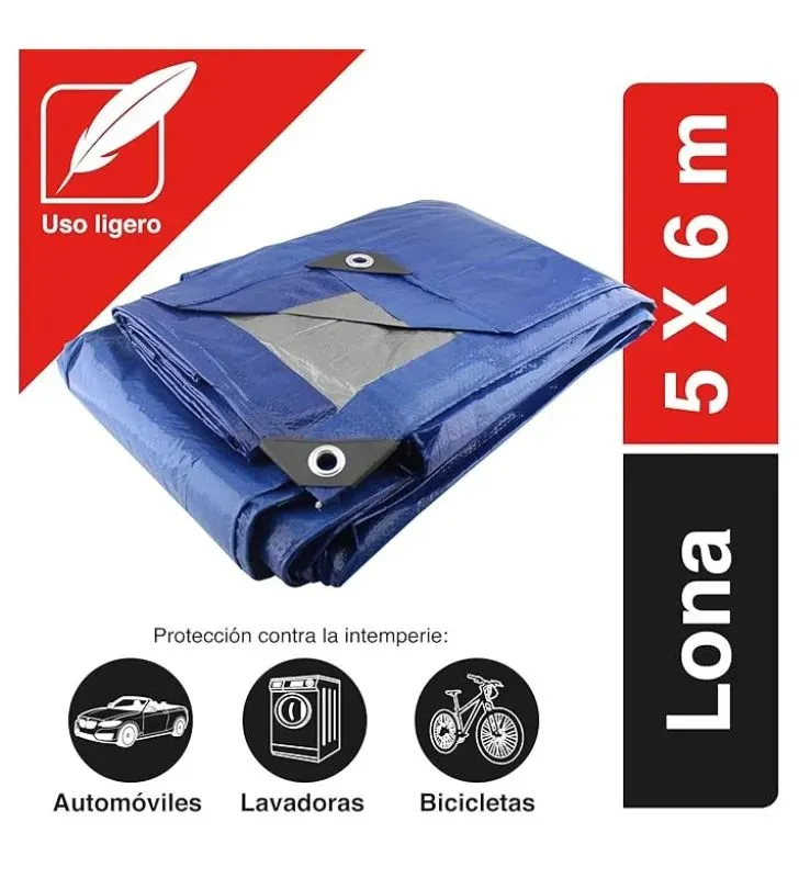 Lona Santul Premium 5x6m Azul Impermeable y Resistente UV