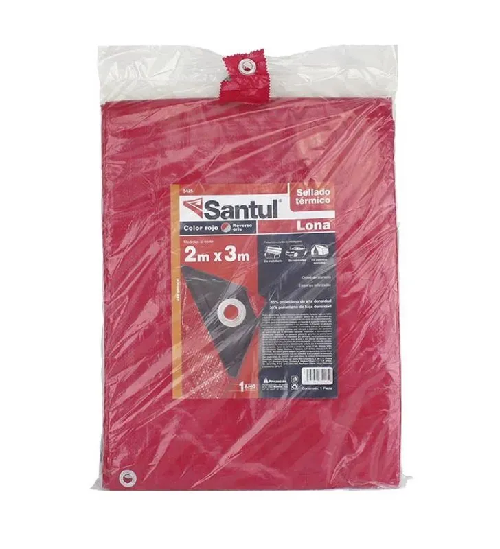 Lona Santul Premium 1.82x2.43m Roja Impermeable y Resistente
