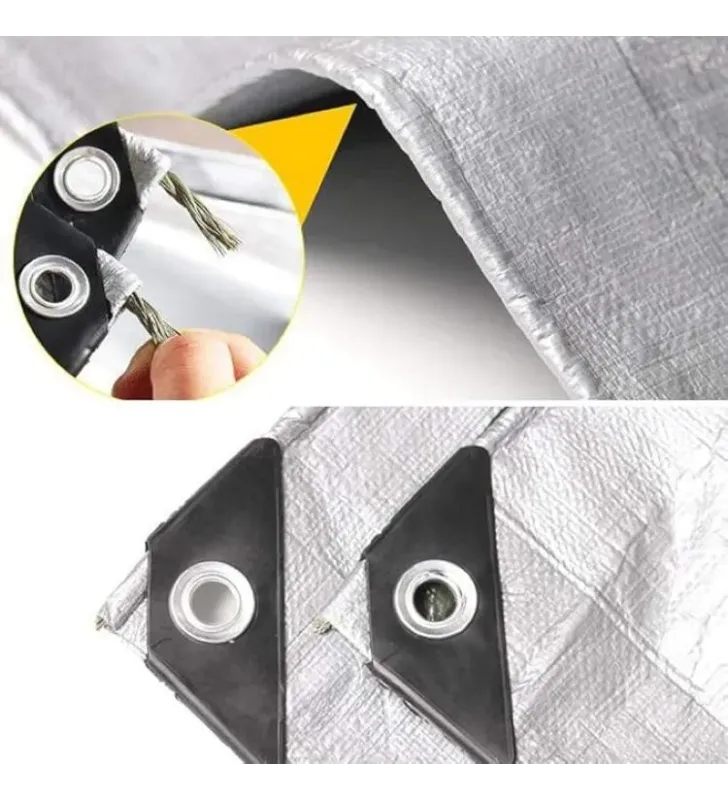Lona Uso Pesado 1.5x2m Gris Impermeable con Protección UV