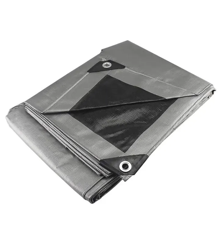 Lona gris uso pesado 4x4 m impermeable y resistente UV