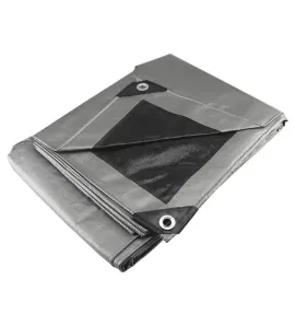 Lona gris uso pesado 4x4 m impermeable y resistente UV