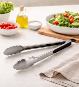 Pinza de Acero Inoxidable Tavola 12" con Mango Negro – 94681