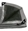 Lona gris uso pesado 4x4 m impermeable y resistente UV