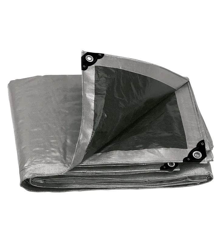Lona gris uso pesado 4x4 m impermeable y resistente UV