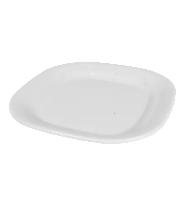 Plato Cuadrado Tavola 8" Melamina Blanca – Modelo 80749
