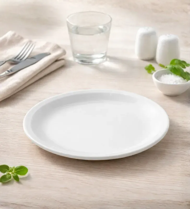 Plato Trinche Tavola 6.5" Melamina Blanca – Modelo 84423