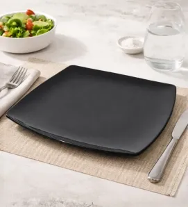Plato Cuadrado Coupe Tavola 10" Melamina Negra – Modelo 83282