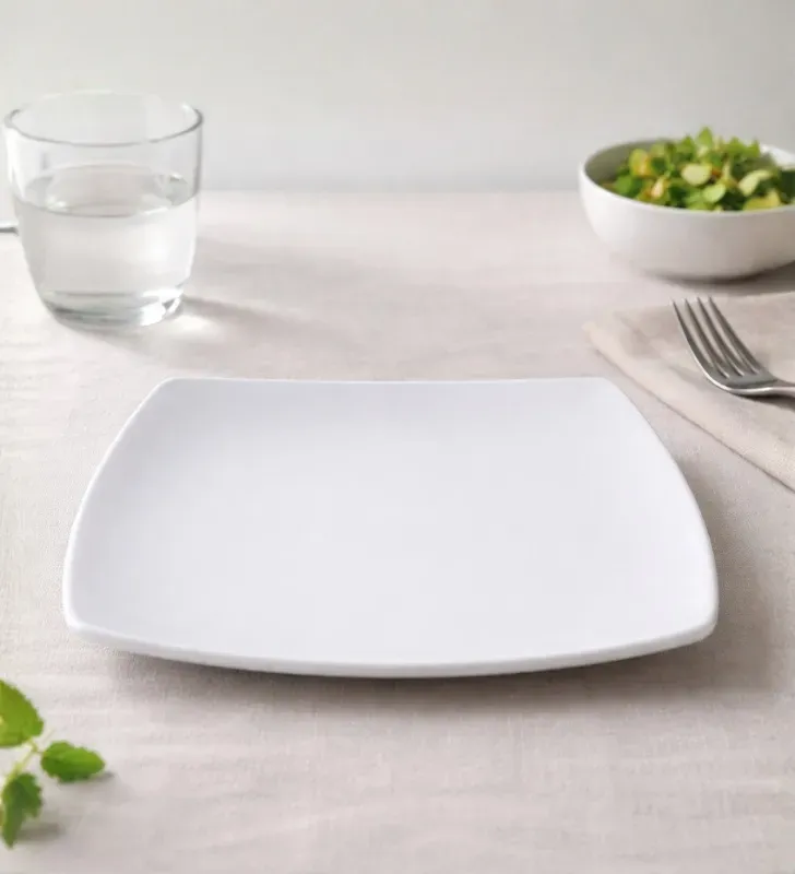 Plato Cuadrado Coupe Tavola 10" Melamina Blanca – Modelo 82552